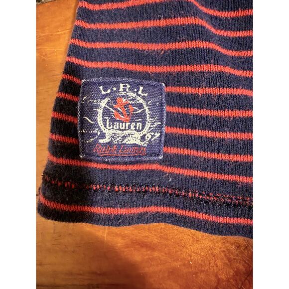 Lauren Ralph Lauren Women's Top, Red/Blue Striped Criss Cross Size L - Picture 3 of 7